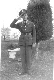Roy in yard of Siebler house in Aurora cirda 1941