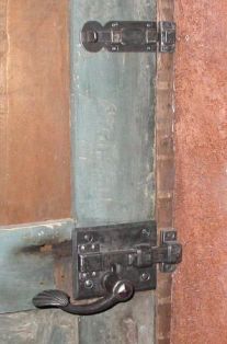 Latch with exposed mechanism.  Created by Ward Brinegar.